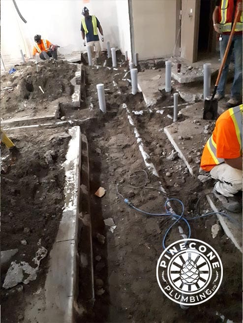 Plumbing contractors team in Whistler on job site